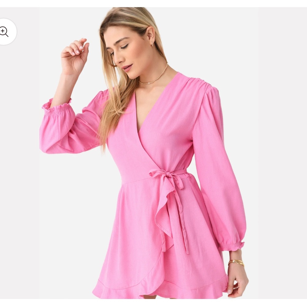 Pink wrap dress